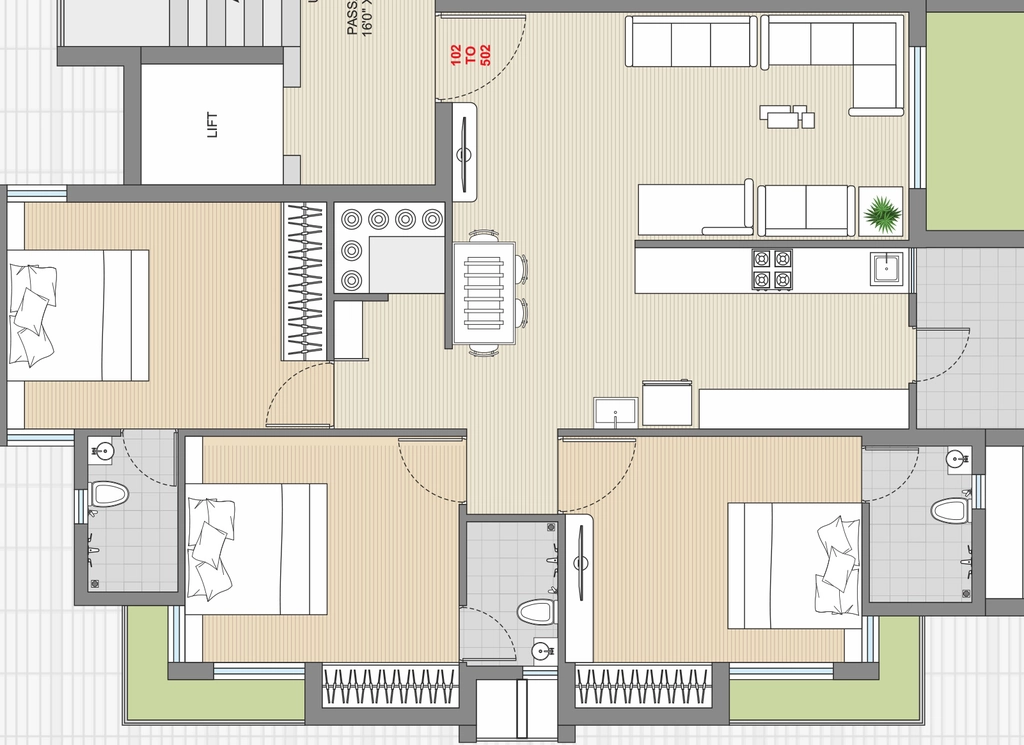 3 BHK Flat in Yash Vyanktesh Pride SKP in Mavdi, Rajkot - Image 926931
