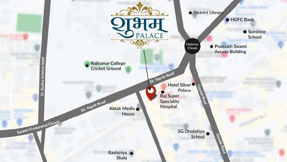 Location of Yamuna Shubham Palace in Mavdi, Rajkot - Image 424536