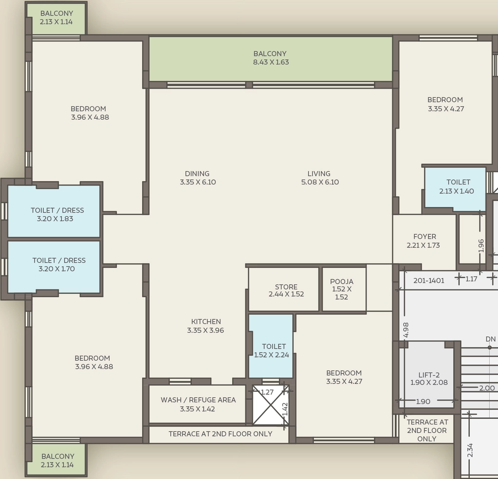 4 BHK Flat in Cubicon Altosa Livory in Mota Mava, Rajkot - Image 926947