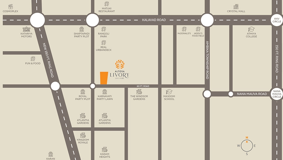 Location of Cubicon Altosa Livory in Mota Mava, Rajkot - Image 424556