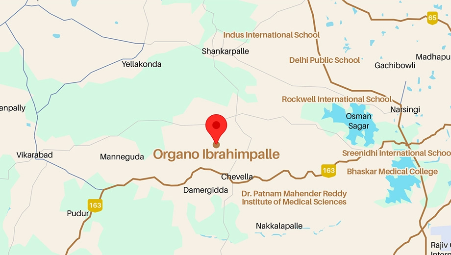 Location of Organo Ibrahimpalle in Chevella, Hyderabad - Image 424592