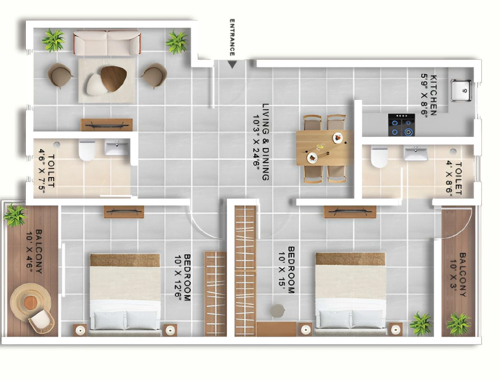 2 BHK Flat in Manshya Manor in null, Guwahati - Image 926952