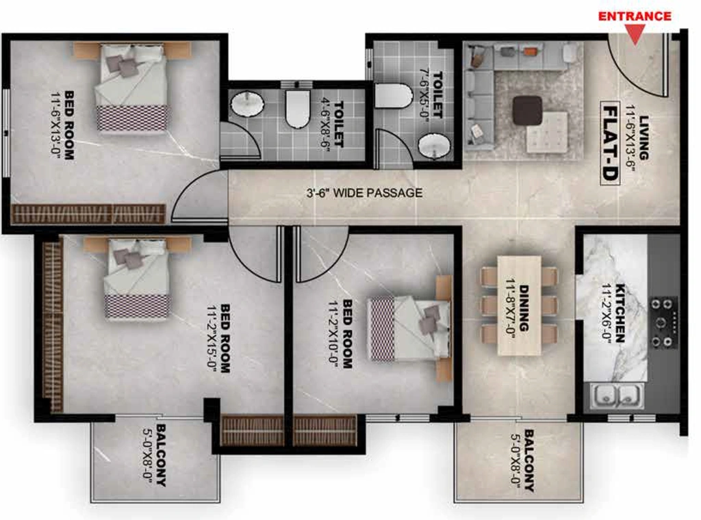 3 BHK Flat in Mayfair Avantika in Tetelia, Guwahati - Image 926975