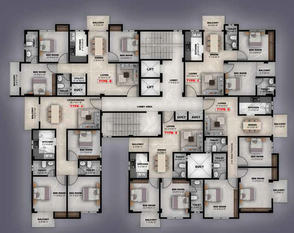 Floor Plan of Mayfair Avantika in Tetelia, Guwahati - Image 424725