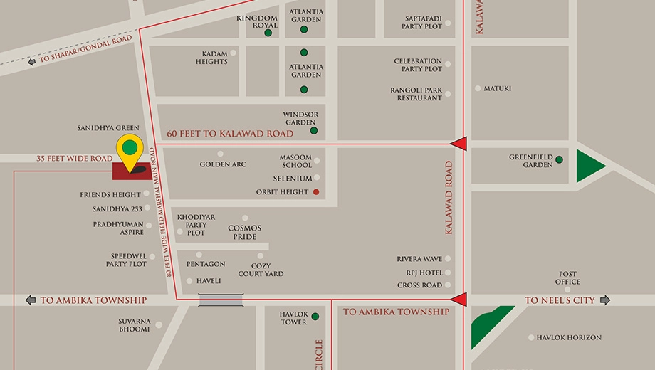 Location of Orbit Gardens in Mota Mava, Rajkot - Image 424688