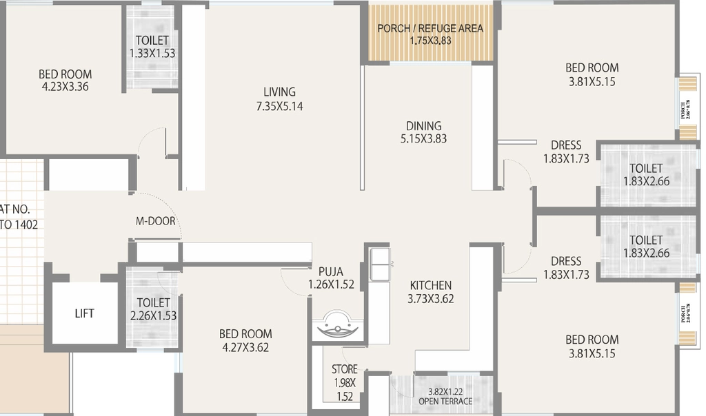 4 BHK Flat in Aastha Sanidhya Heaven in Mota Mava, Rajkot - Image 926971