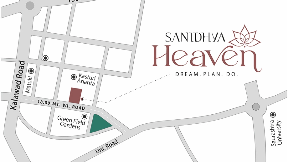 Location of Aastha Sanidhya Heaven in Mota Mava, Rajkot - Image 424705