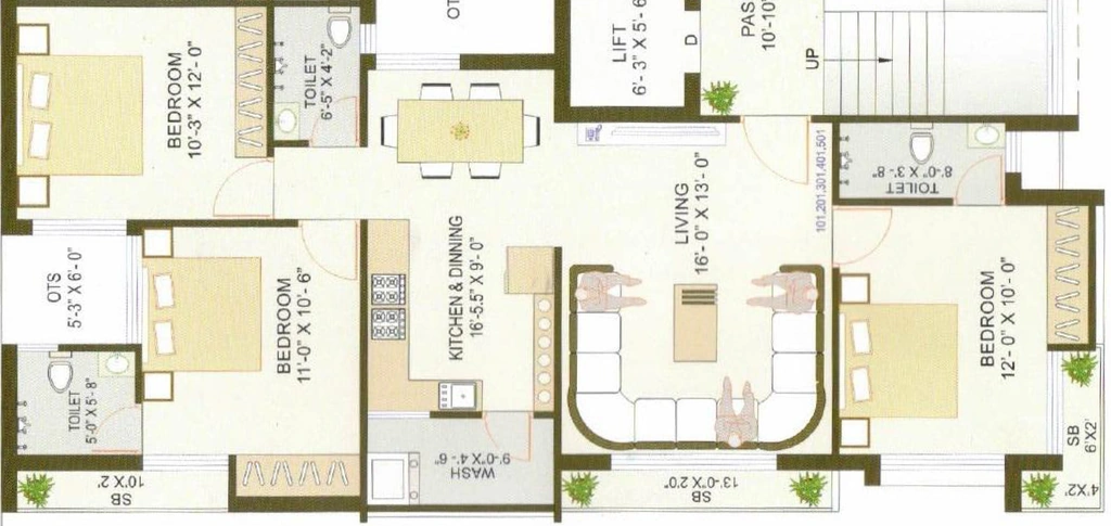 3 BHK Flat in Mukesh Sarvottam Avenue in Mota Mava, Rajkot - Image 926972