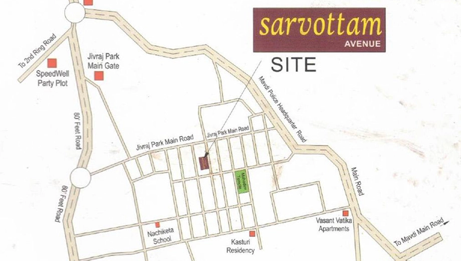 Location of Mukesh Sarvottam Avenue in Mota Mava, Rajkot - Image 424711