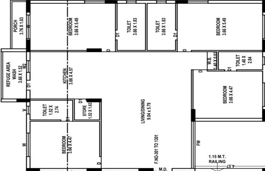 4 BHK Flat in Sattvam Fortune Viyona in Mota Mava, Rajkot - Image 926978