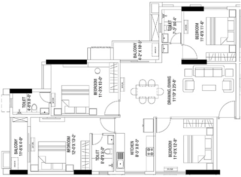 4 BHK Flat in Aadiv The Gardenia in null, Bhubaneswar - Image 926982