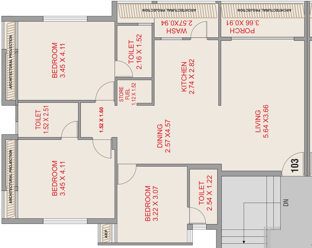 3 BHK Flat in Savya Shilpan Diva And Mega in Mota Mava, Rajkot - Image 926983