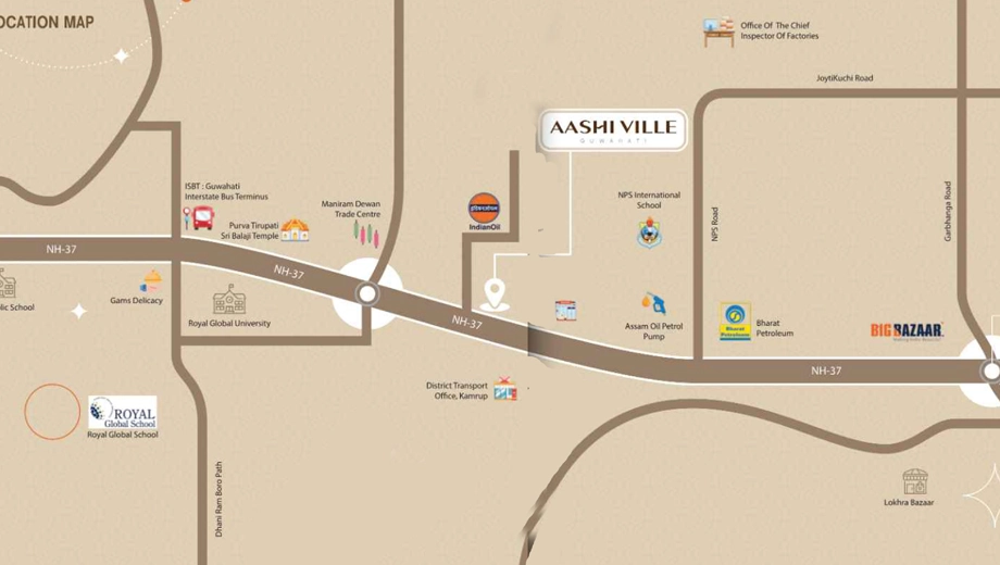 Location of Priyashi Aashi Ville in Ahom Gaon, Guwahati - Image 424791
