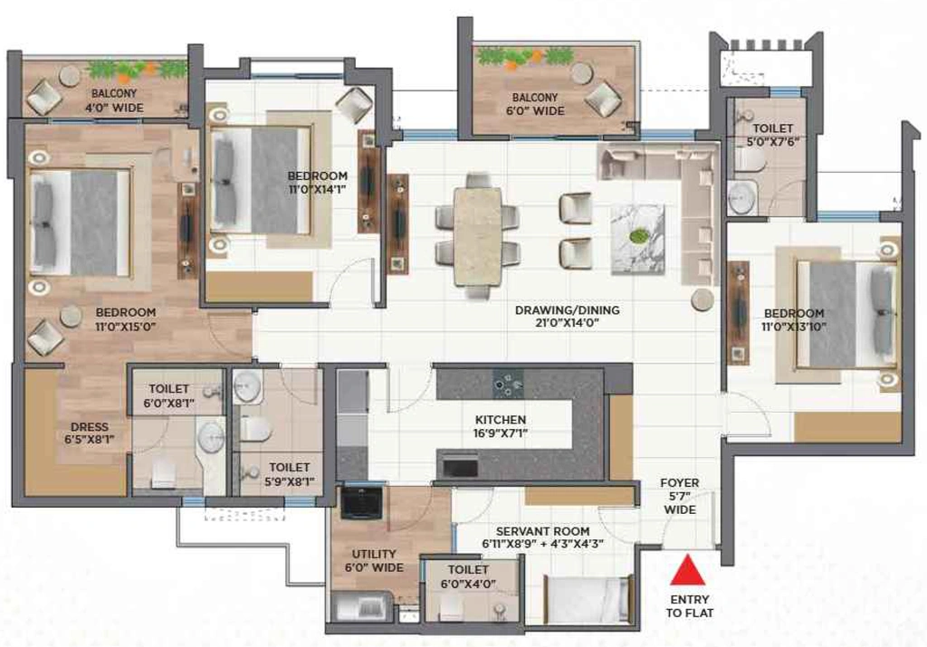 3.5 BHK Flat in AGM Qala in Dumduma, Bhubaneswar - Image 926990