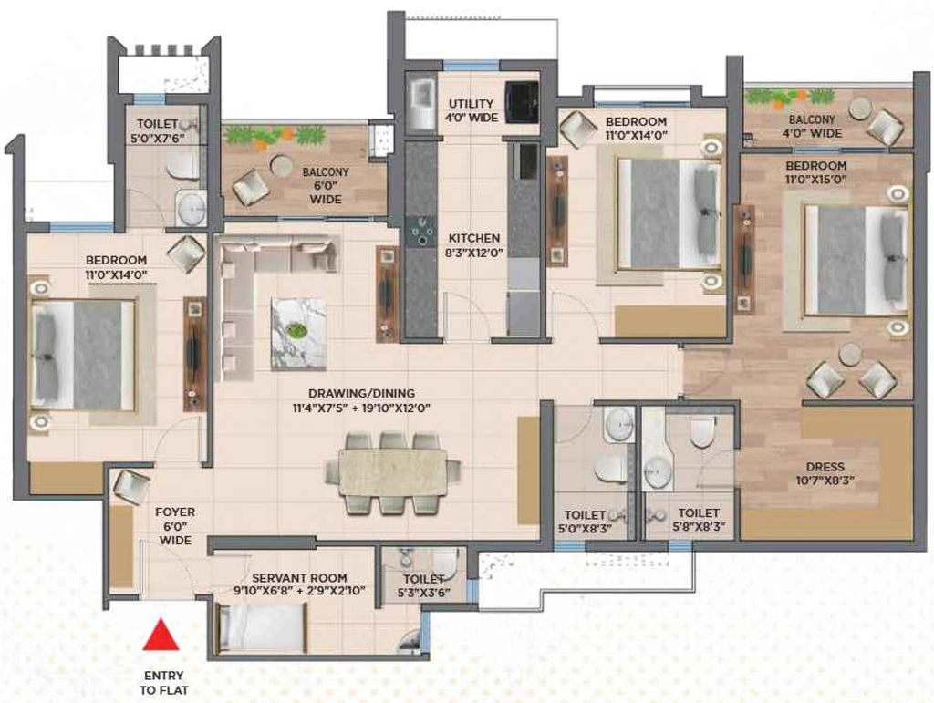 3.5 BHK Flat in AGM Qala in Dumduma, Bhubaneswar - Image 926991