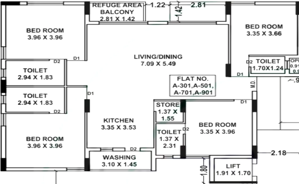 4 BHK Flat in Shivom Fortune Vistara in Mota Mava, Rajkot - Image 927007
