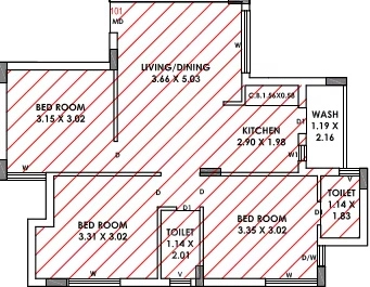 3 BHK Flat in Shree Shukan Homes in Mota Mava, Rajkot - Image 927008