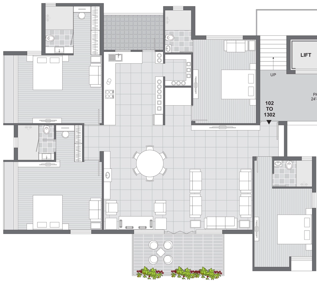 4 BHK Flat in Shubhjivan Serenity Garden in Mota Mava, Rajkot - Image 927021
