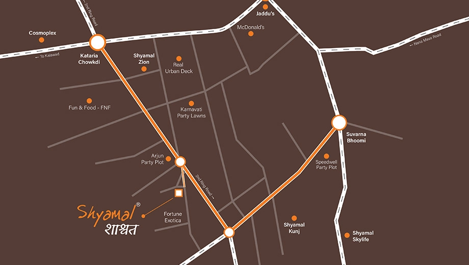 Location of Shyamal Shashwat in Mota Mava, Rajkot - Image 424864
