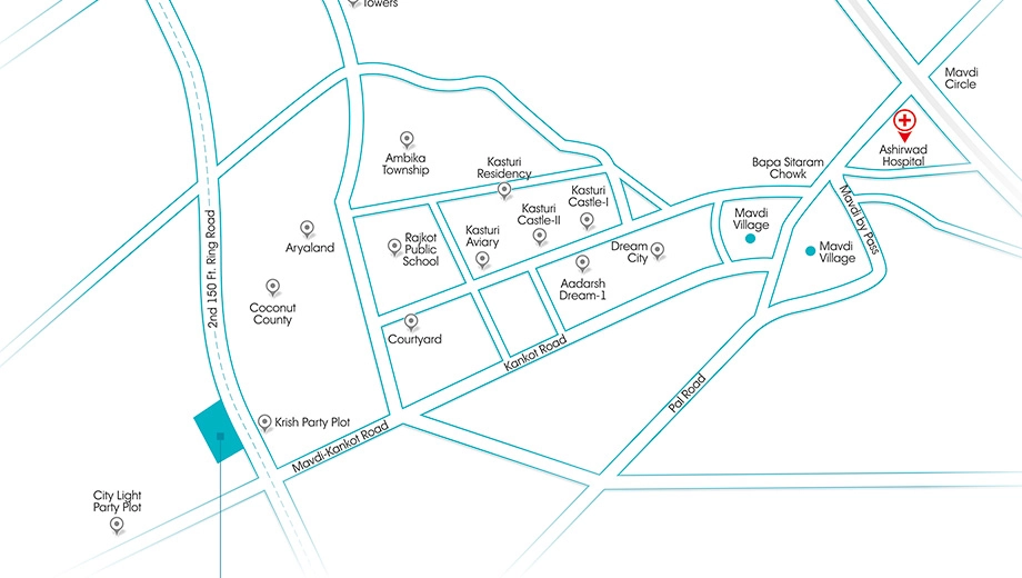 Location of Sky Diamond in Mota Mava, Rajkot - Image 424879