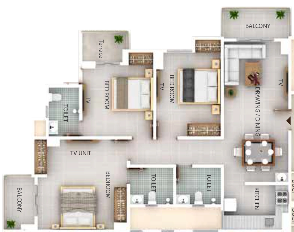 3 BHK Flat in Aashi White House in Jalukbari, Guwahati - Image 927335