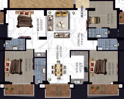 3 BHK Flat in Birendra Heights in Kumhrar, Patna - Image 927038