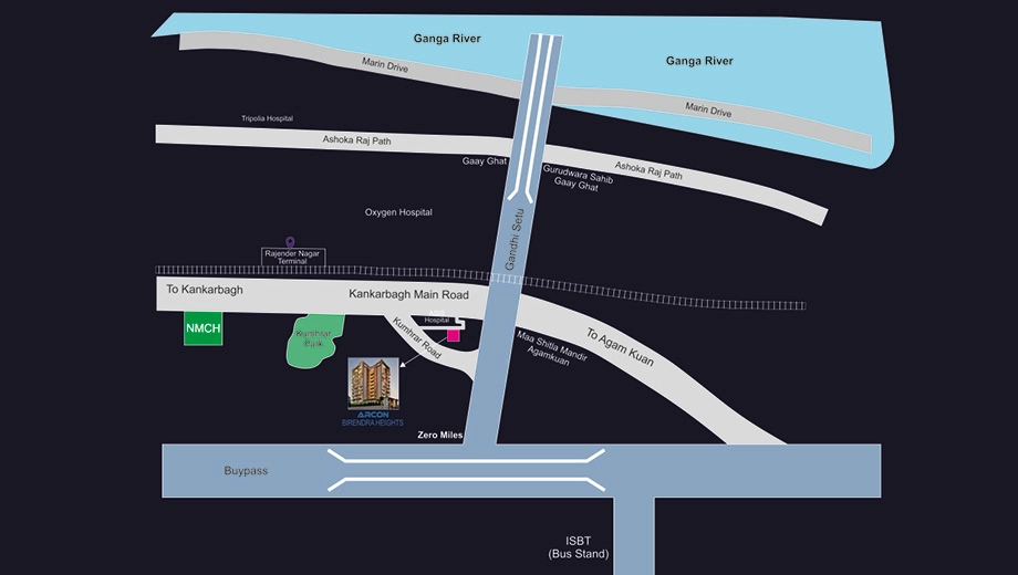 Location of Birendra Heights in Kumhrar, Patna - Image 424888