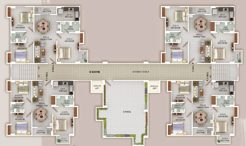Floor Plan of Riscon Aawas in Garchuk, Guwahati - Image 424909