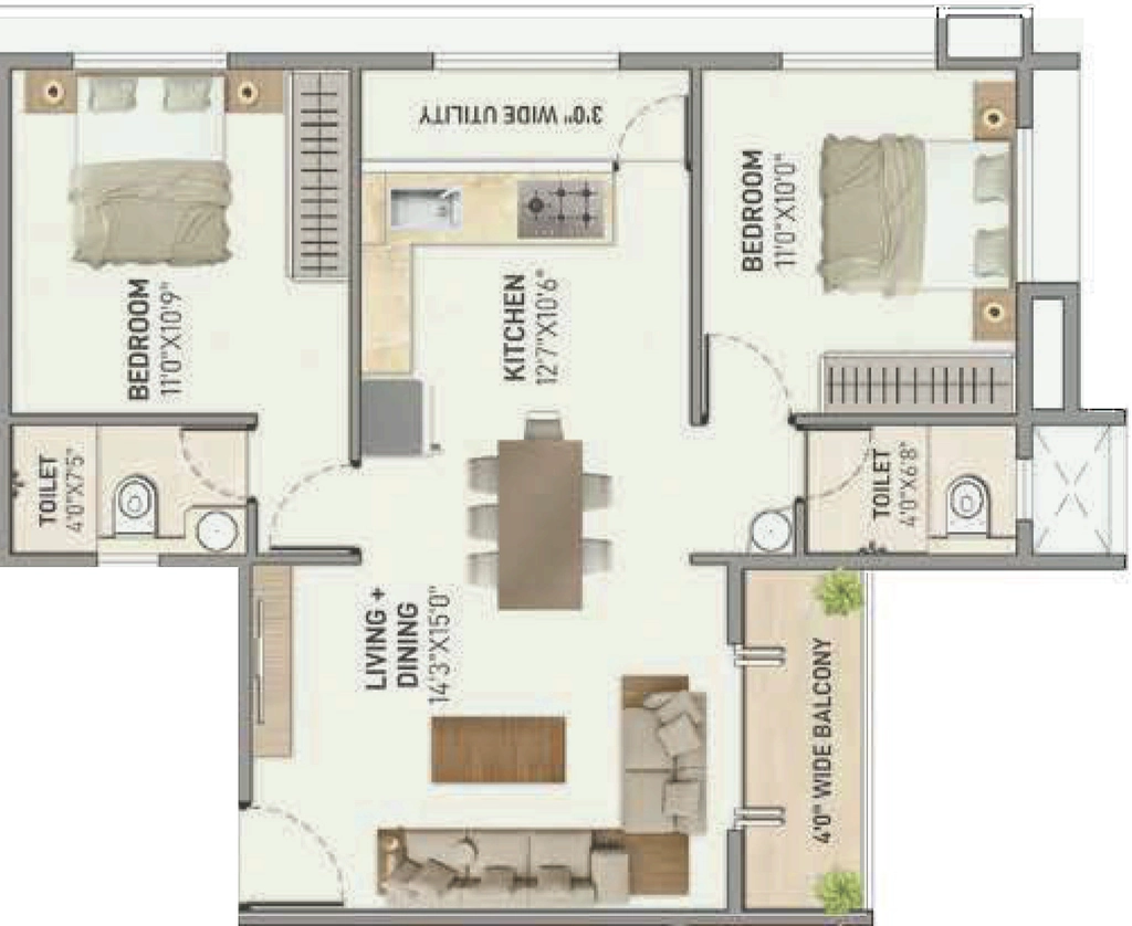 2 BHK Flat in Shiva Dima Apartments in null, Nashik - Image 927046