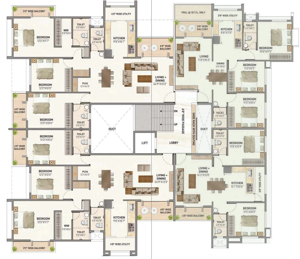 Floor Plan of Shiva Dima Apartments in null, Nashik - Image 424916