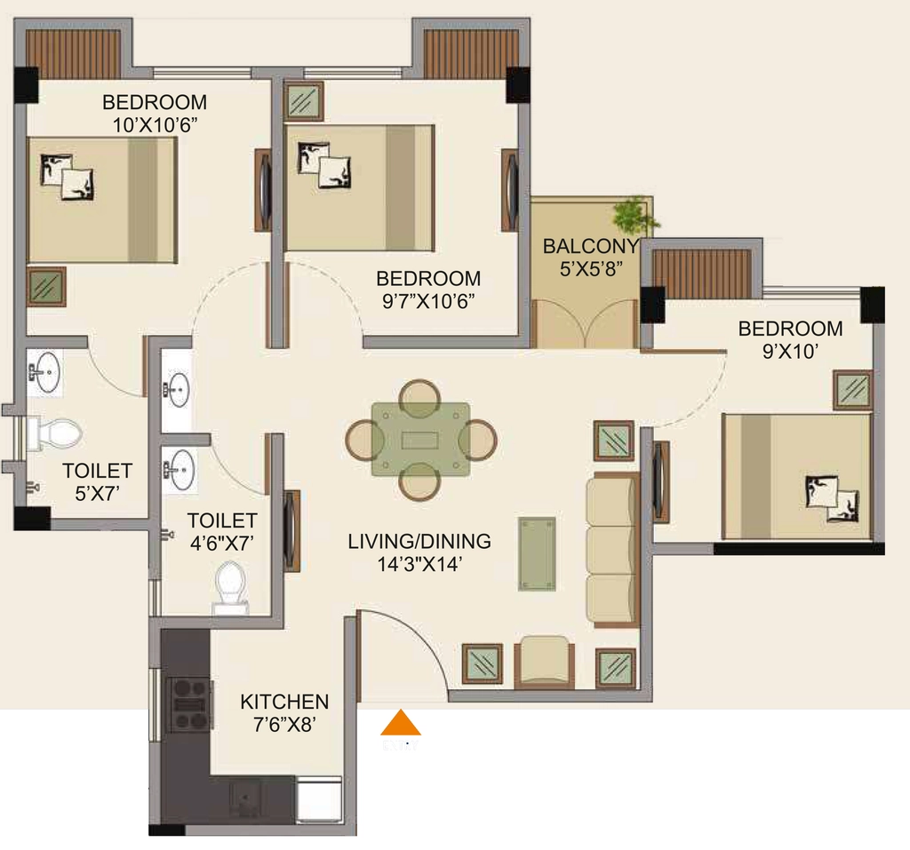 3 BHK Flat in Royal Awas in Ahom Gaon, Guwahati - Image 927060