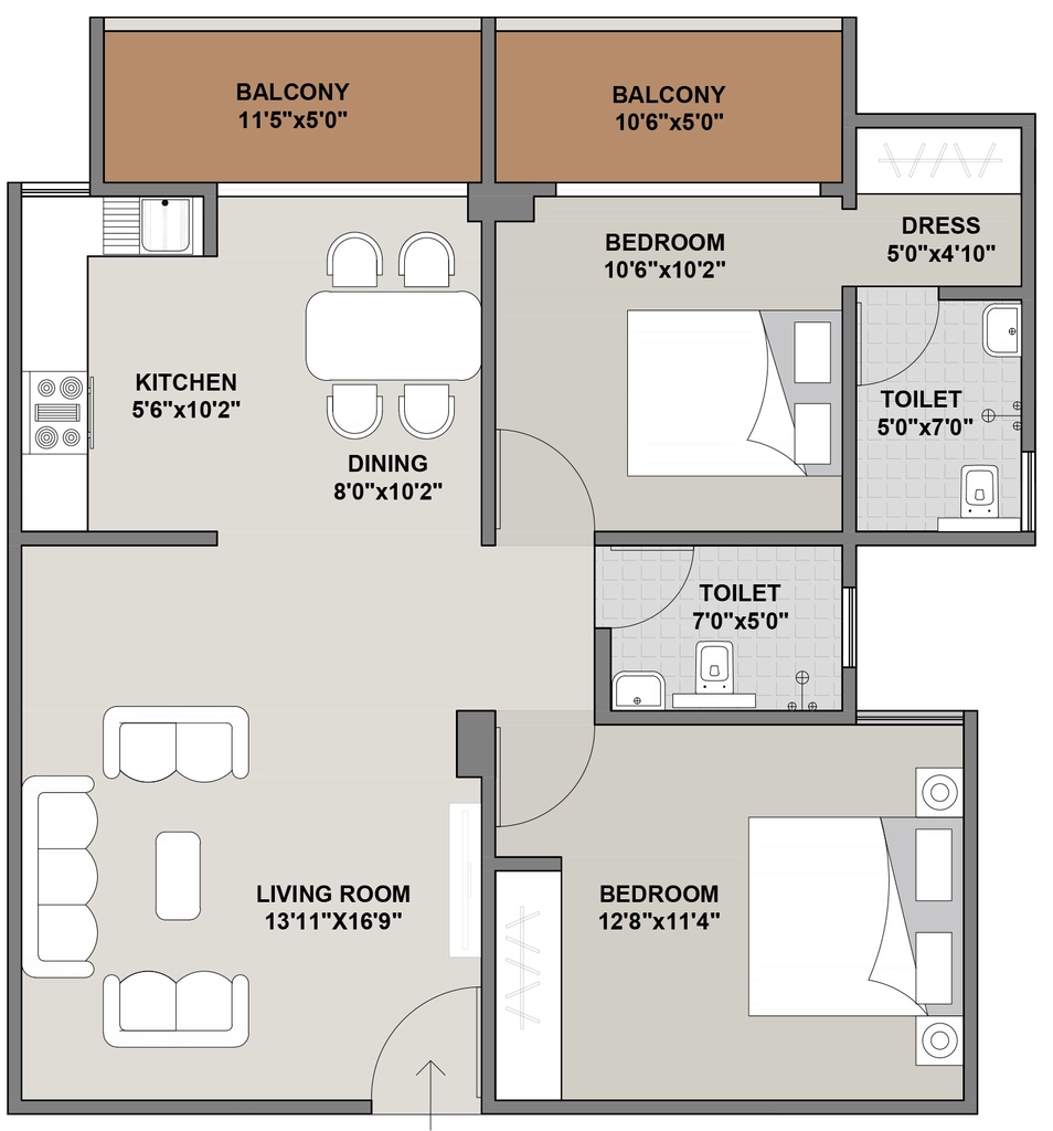 2 BHK Flat in Sita Dular Enclave C Block in Danapur, Patna - Image 927051