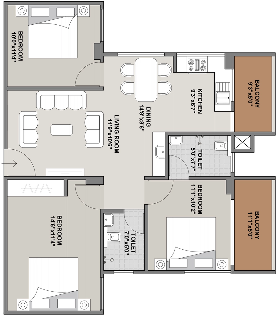 3 BHK Flat in Sita Dular Enclave C Block in Danapur, Patna - Image 927052