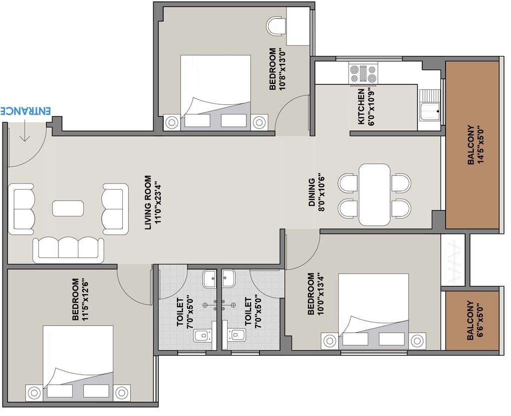 3 BHK Flat in Sita Dular Enclave C Block in Danapur, Patna - Image 927053
