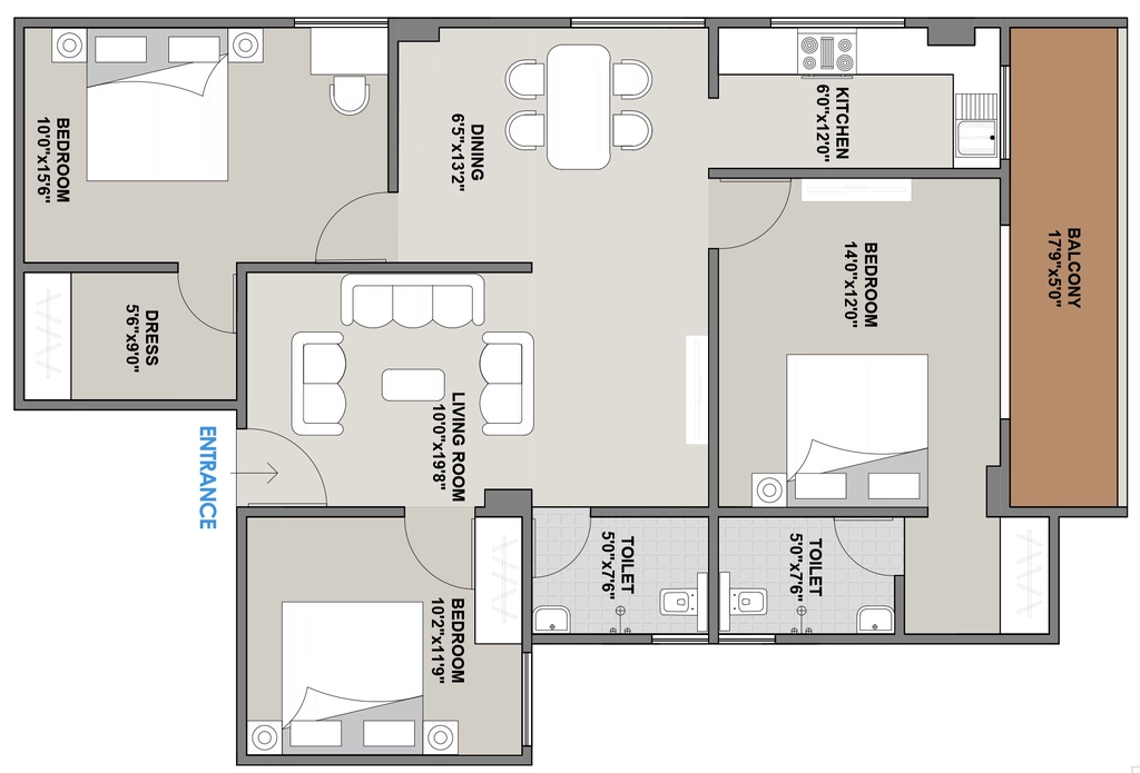 3 BHK Flat in Sita Dular Enclave C Block in Danapur, Patna - Image 927056