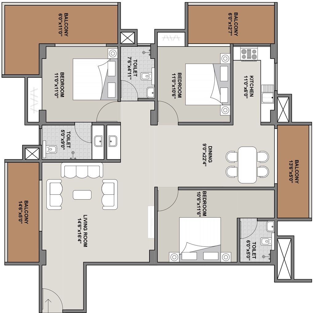 3 BHK Flat in Sita Dular Enclave C Block in Danapur, Patna - Image 927059