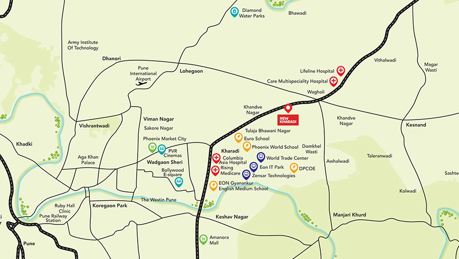 Location of Kohinoor Kaleido Phase 2 in Kharadi, Pune - Image 424959