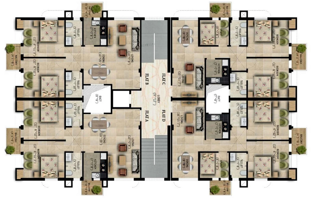 Floor Plan of Shine Santi Greeno in Tetelia, Guwahati - Image 424965
