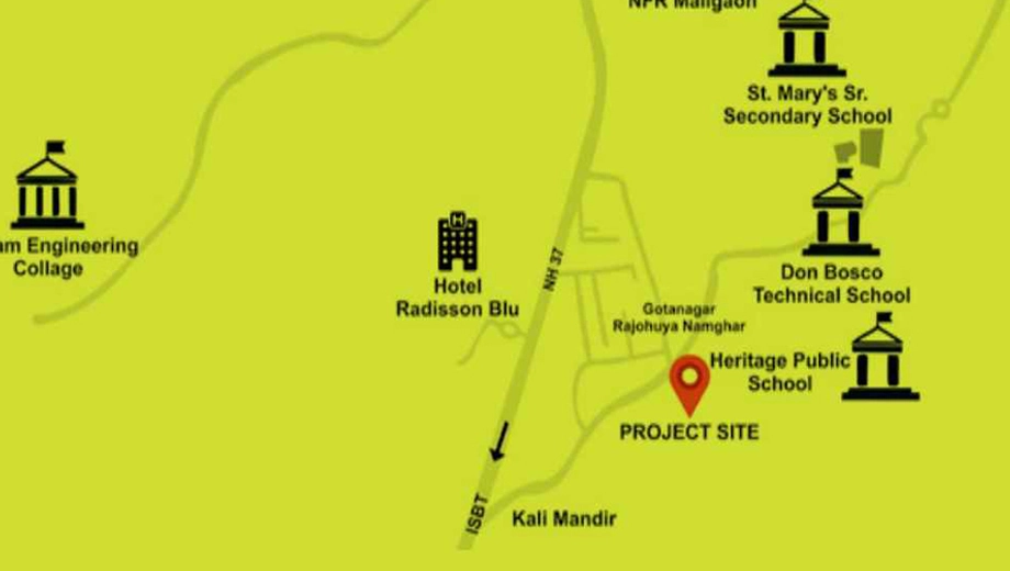 Location of Shine Santi Greeno in Tetelia, Guwahati - Image 424964