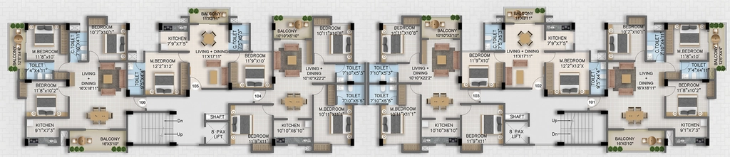 Floor Plan of Silver Sanskriti in Garchuk, Guwahati - Image 424980
