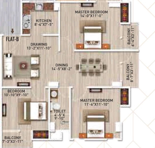 3 BHK Flat in UB Tower in Ahom Gaon, Guwahati - Image 927091