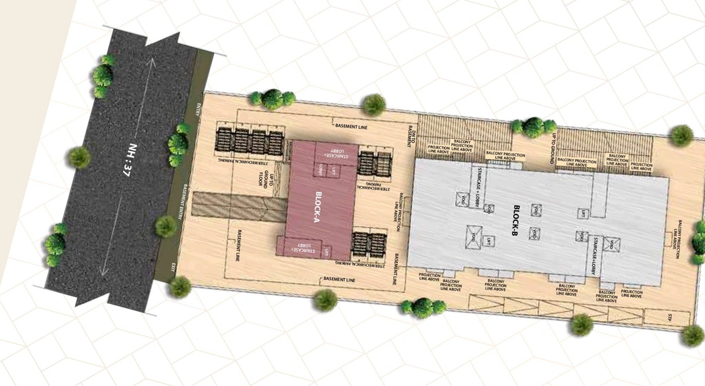 Master Plan of UB Tower in Ahom Gaon, Guwahati - Image 425027