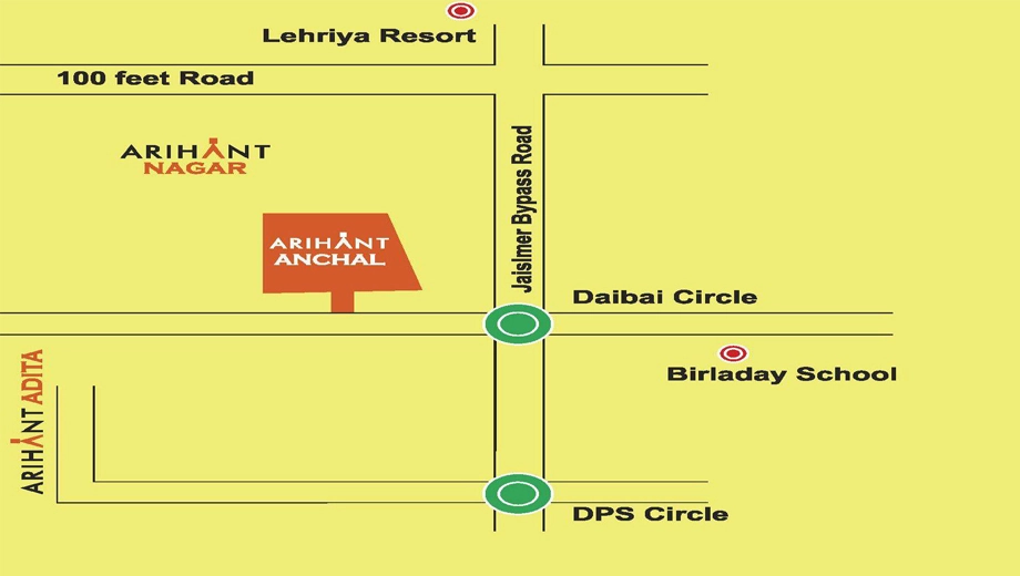 Location of Arihant Anchal Phase 2 in Chaukhan, Jodhpur - Image 425047