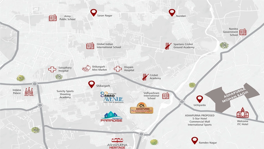 Location of Ashapurna Mohanbagh 7 in Uchiyarda, Jodhpur - Image 425091