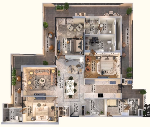 3 BHK Flat in Chawla The Elysium in Panchkula, Chandigarh - Image 927116