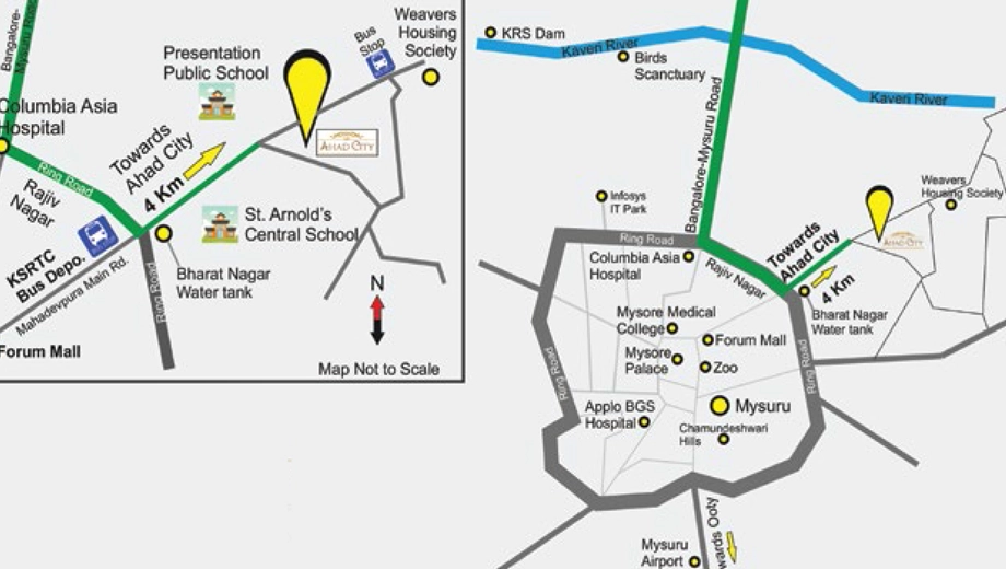 Location of Land Ahad City in Hampapura, Mysore - Image 425184