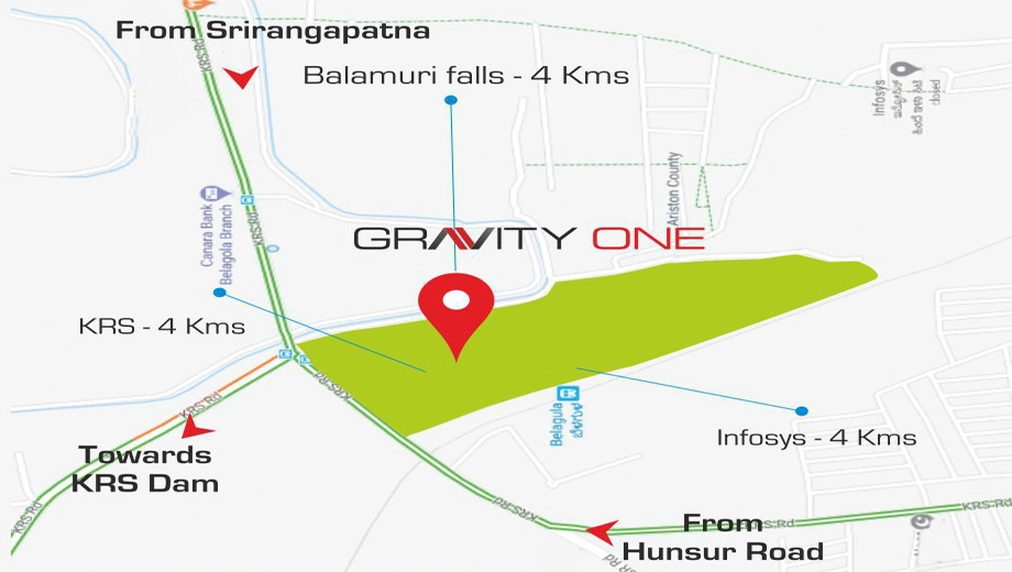 Location of Land Gravity One Pragathi Dreams in Hootagalli, Mysore - Image 425233
