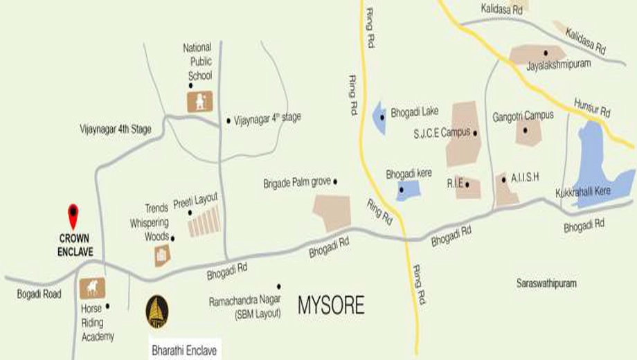 Location of Motherland Kateel Enclave in Bogadi 2nd Stage, Mysore - Image 425159