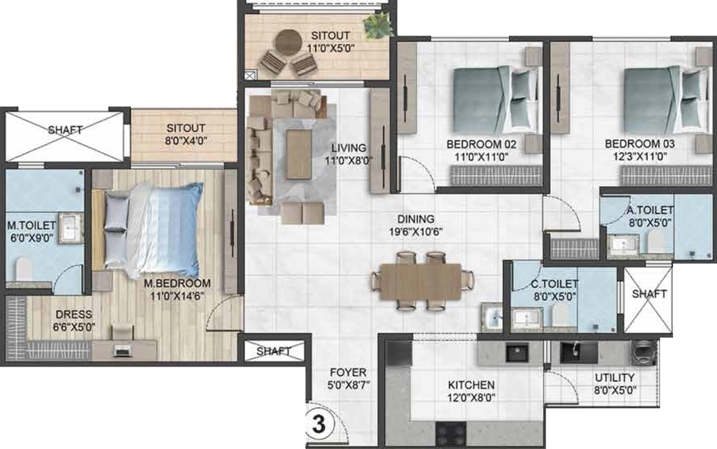 3 BHK Flat in Sumadhura Solea in Thanisandra, Bangalore - Image 927164