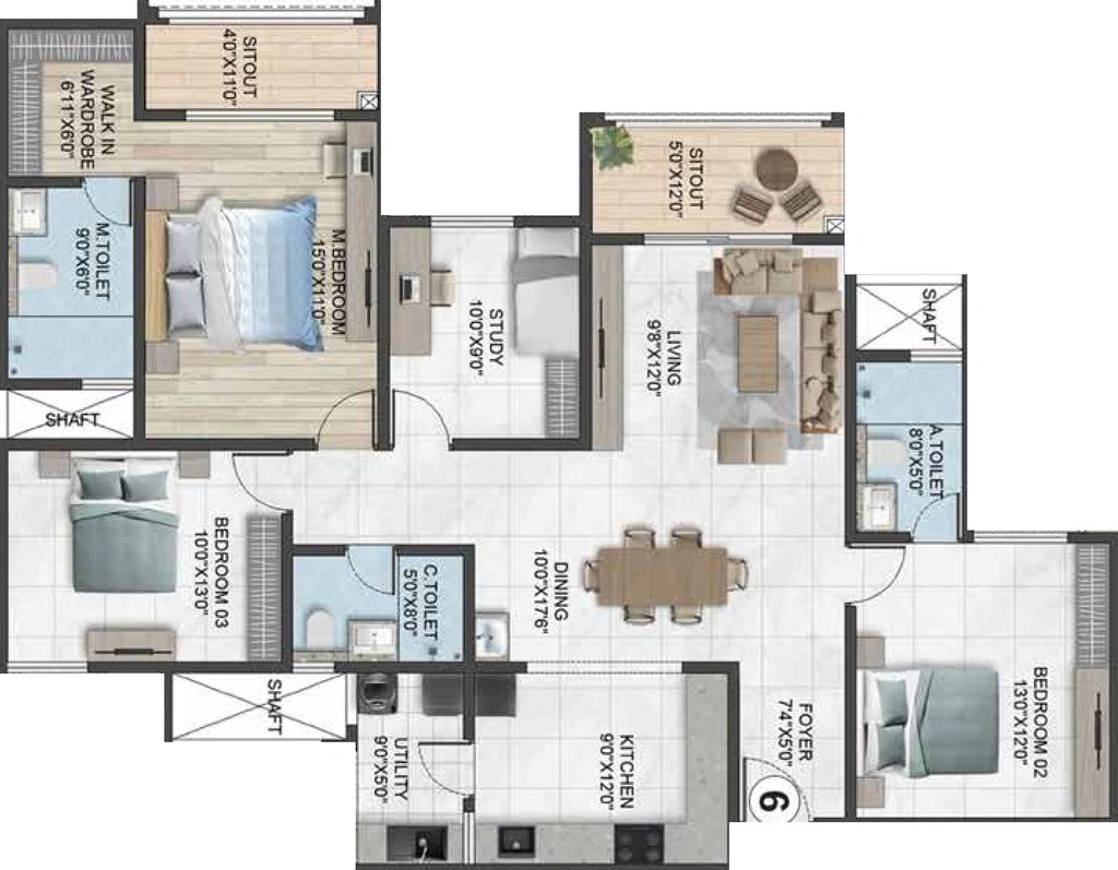4 BHK Flat in Sumadhura Solea in Thanisandra, Bangalore - Image 927165
